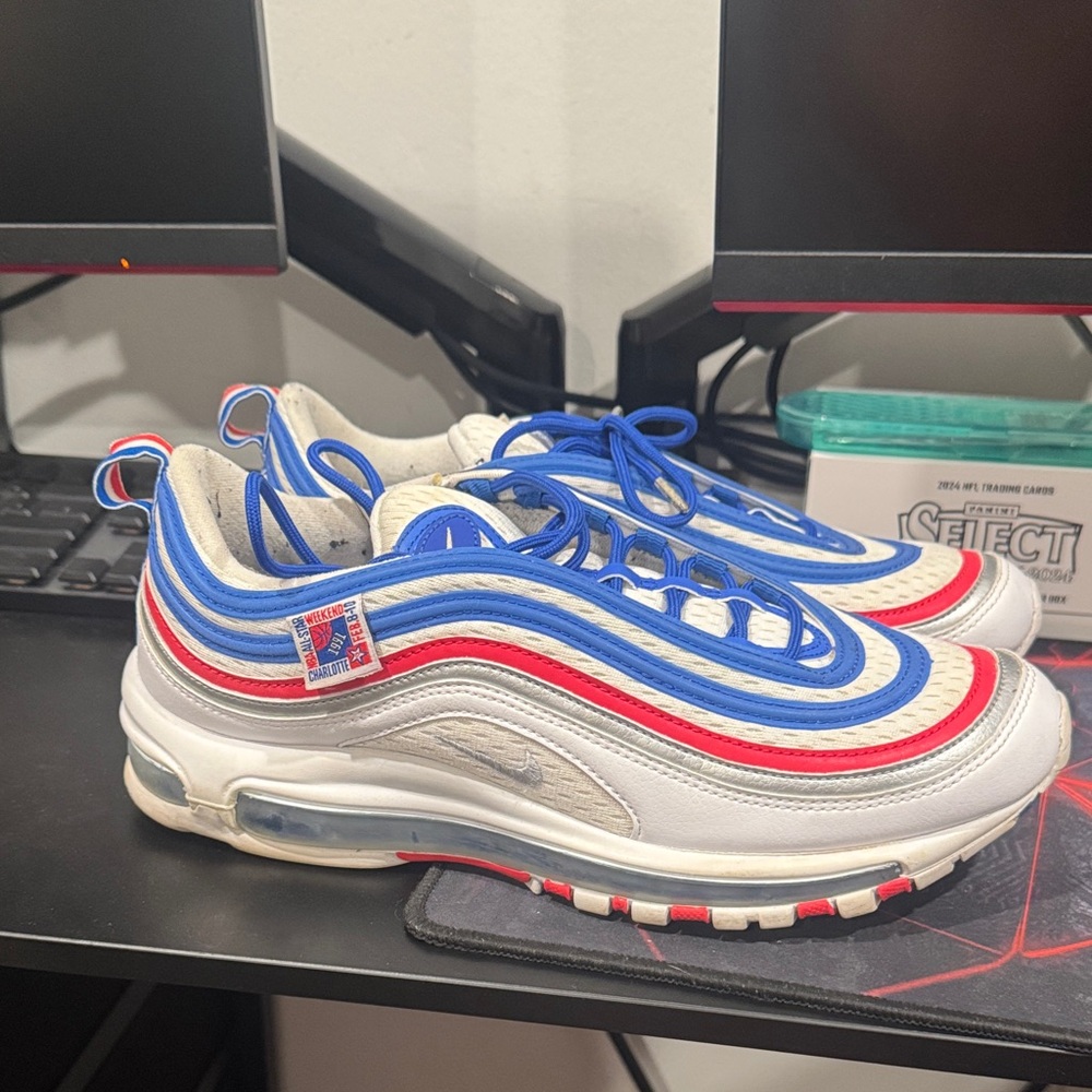 Nike Air Max 97 White with Blue and Red Highlights